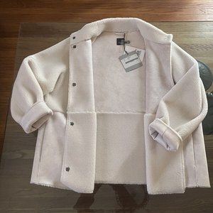 MARINA RINALDI FAUX SHEARLING WARM BUTTON-DOWN COAT NEW WITH TAGS US SIZE 20